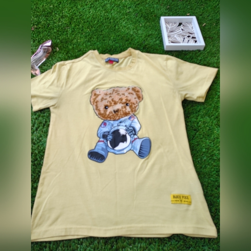 Black Pike Yellow Cotton Blend Top